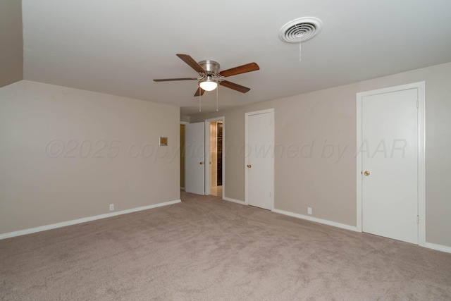 3408 Hawthorne Dr, Amarillo, TX 79109 - empty room featuring ceiling fan, light colored carpet, and baseboards