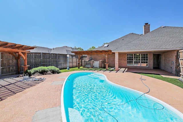 7501 Countryside Dr, Amarillo, TX 79119 - view of pool featuring a pergola, a fenced backyard, and a patio area