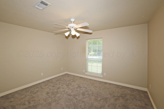 7501 Countryside Dr, Amarillo, TX 79119 - unfurnished room featuring carpet floors, a ceiling fan, baseboards, and a textured ceiling