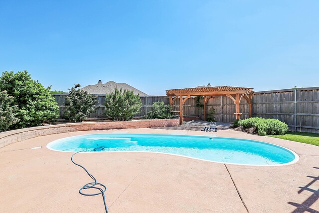 7501 Countryside Dr, Amarillo, TX 79119 - view of pool with a pergola, a fenced backyard, and a patio