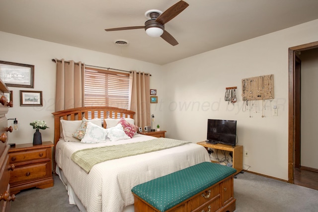 8219 Lamount Dr, Amarillo, TX 79110 - bedroom featuring carpet and a ceiling fan