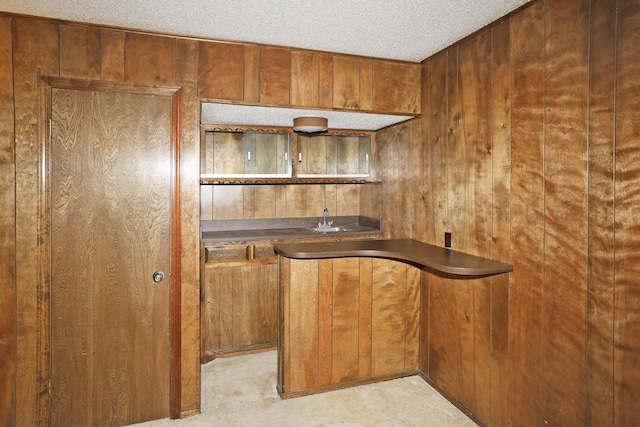 3519 Rutson Dr, Amarillo, TX 79109 - indoor wet bar with wooden walls and a textured ceiling