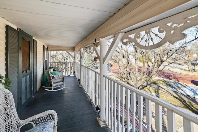 deck with a porch