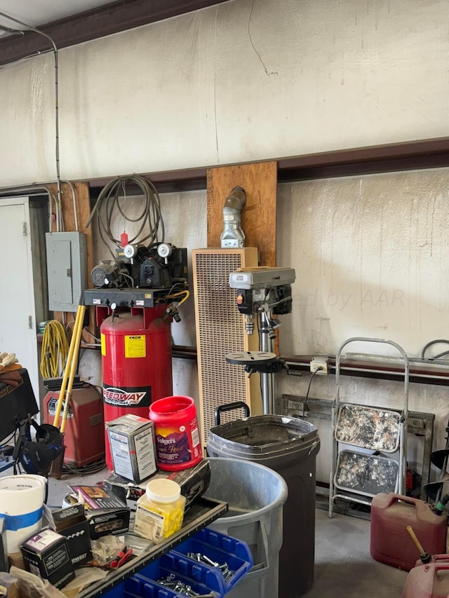 storage area with electric panel