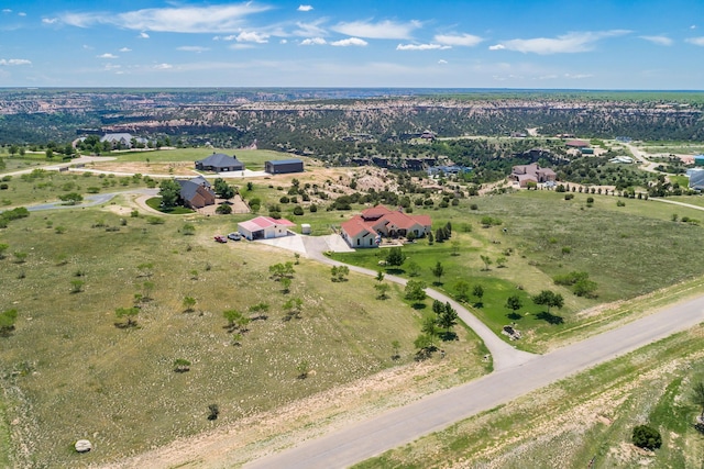 drone / aerial view with a rural view