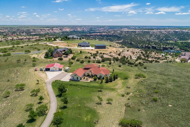 bird's eye view with a rural view