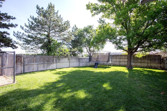 5701 Durrett Pl, Amarillo, TX 79109 - fenced backyard featuring a trampoline