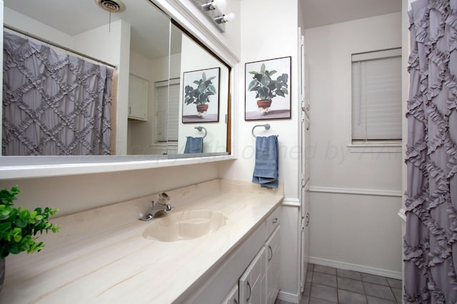 5701 Durrett Pl, Amarillo, TX 79109 - bathroom with vanity and tile patterned flooring