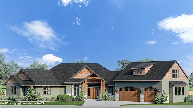 view of front facade with a garage