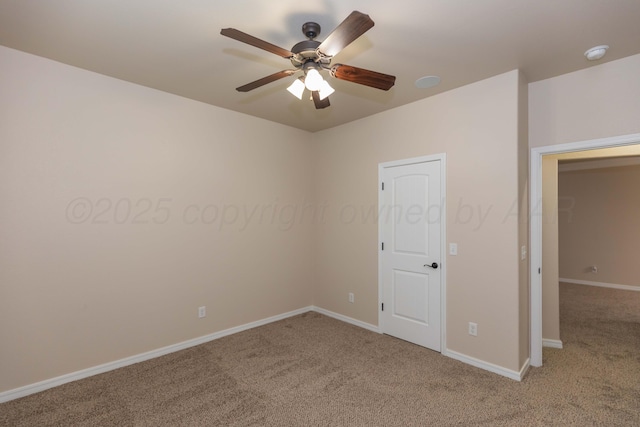 7111 Mosley St, Amarillo, TX 79119 - spare room with ceiling fan, light carpet, and baseboards