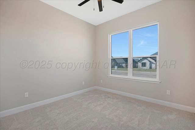 5805 Sheridan St, Amarillo, TX 79119 - unfurnished room with ceiling fan, light carpet, and baseboards