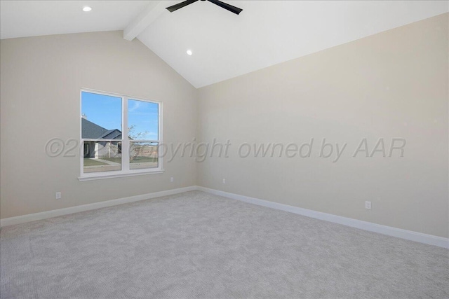 5805 Sheridan St, Amarillo, TX 79119 - unfurnished room featuring ceiling fan, recessed lighting, light colored carpet, and baseboards