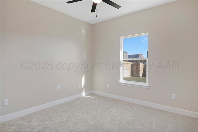 5805 Sheridan St, Amarillo, TX 79119 - empty room featuring ceiling fan, light colored carpet, and baseboards
