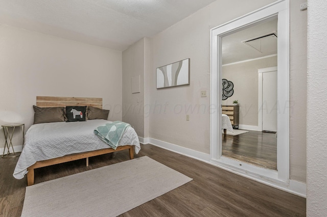 505 S Belleview St, Amarillo, TX 79106 - bedroom featuring wood finished floors, attic access, and baseboards
