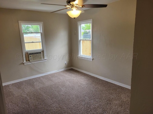 1020 N Nelson St, Amarillo, TX 79107 - carpeted spare room with a ceiling fan, healthy amount of natural light, cooling unit, and baseboards