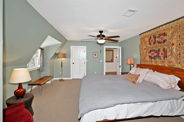 2215 S Hughes St, Amarillo, TX 79109 - carpeted bedroom with baseboards, ceiling fan, and a closet