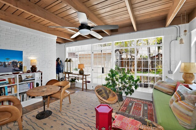2215 S Hughes St, Amarillo, TX 79109 - sunroom with beam ceiling