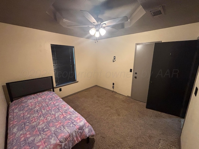 7810 Farrell Dr, Amarillo, TX 79121 - bedroom featuring carpet floors and ceiling fan
