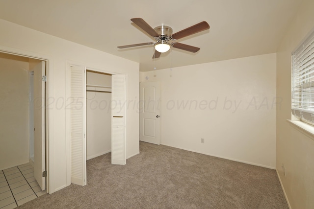 5505 SW 34th Ave, Amarillo, TX 79109 - unfurnished bedroom featuring carpet floors, a closet, and a ceiling fan