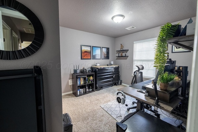 4908 Gloster St, Amarillo, TX 79118 - carpeted office space featuring a textured ceiling and baseboards