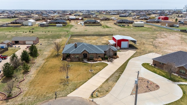 aerial view with a residential view