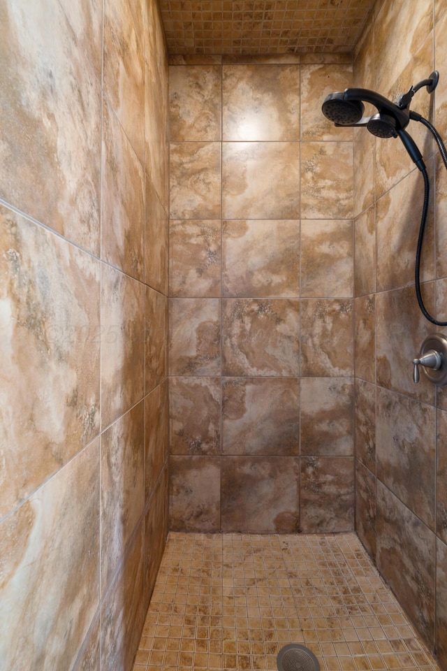 bathroom with tiled shower