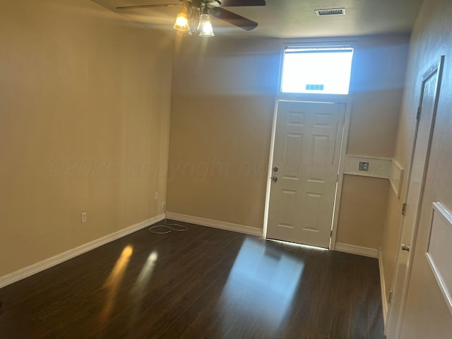 3601 NE 13th Ave, Amarillo, TX 79107 - entryway with a ceiling fan and dark wood finished floors