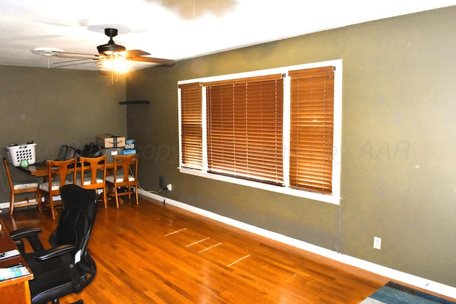 501 Bruce Ave, Dumas, TX 79029 - office space with a ceiling fan and wood finished floors