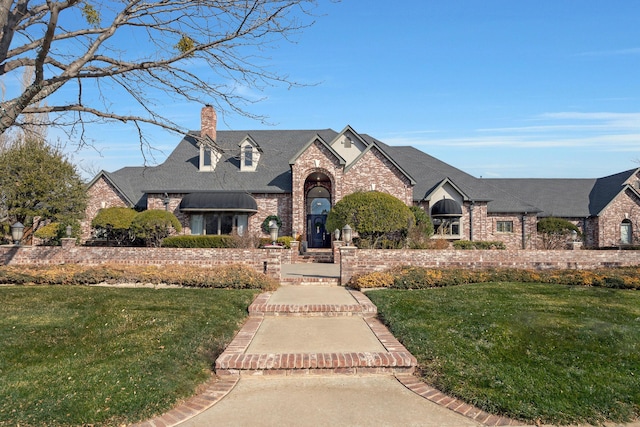 view of front facade featuring a front yard