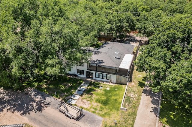 514 Melody Ln, Amarillo, TX 79118 - view from above of property with a heavily wooded area
