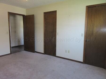 unfurnished bedroom featuring baseboards and carpet