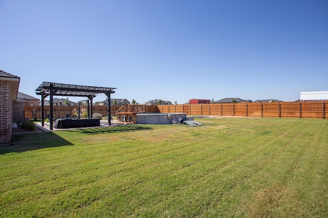 view of yard featuring a pergola