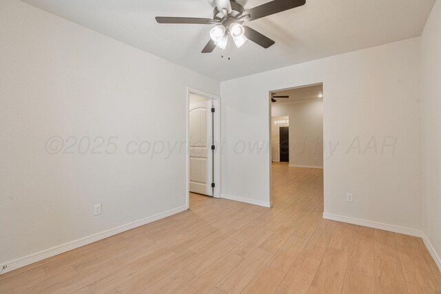 7912 Pensacola Ave, Amarillo, TX 79118 - unfurnished room with ceiling fan, baseboards, and light wood-style floors