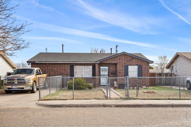 view of single story home