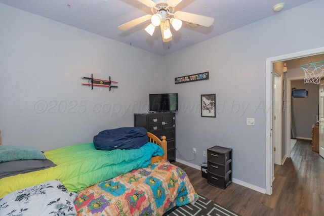 6205 S Bonham St, Amarillo, TX 79118 - bedroom with wood finished floors and ceiling fan