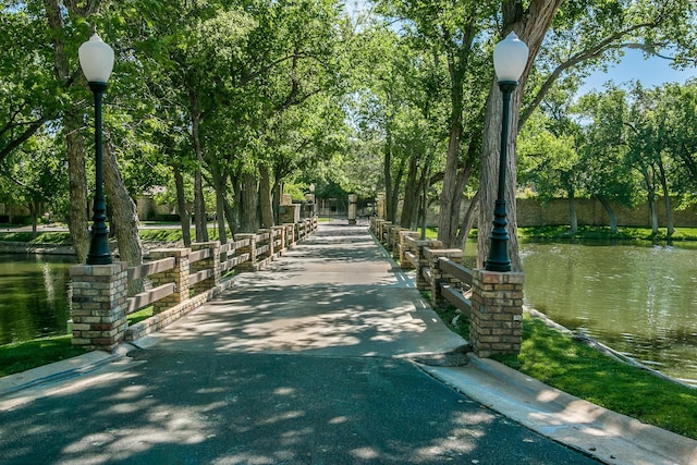 view of property's community featuring a water view