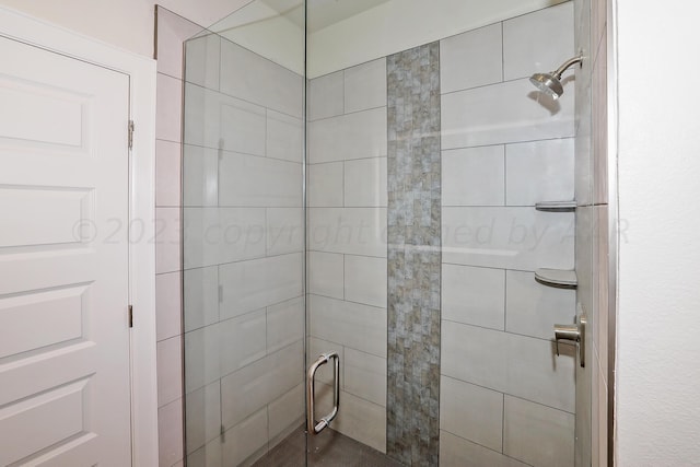 bathroom featuring walk in shower