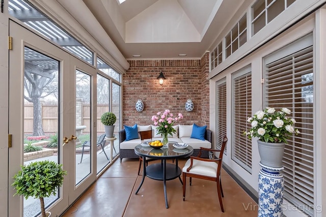 sunroom / solarium with an outdoor living space