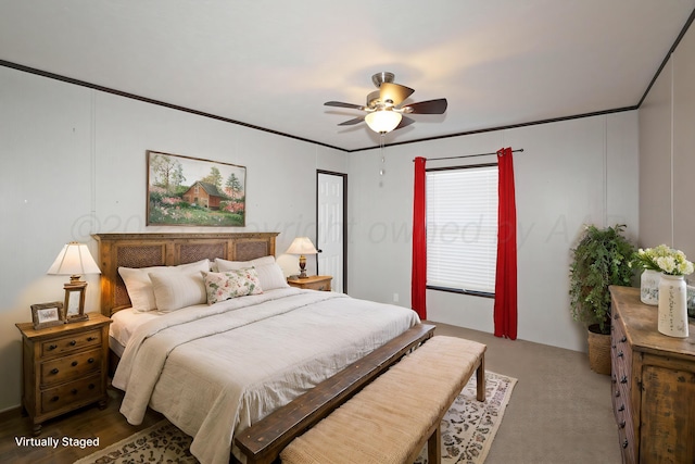 707 Trice St, Claude, TX 79019 - bedroom with crown molding and ceiling fan