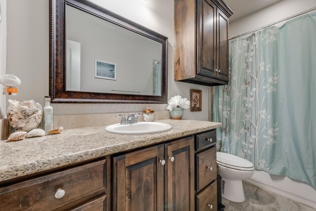 5013 Gloster St, Amarillo, TX 79118 - bathroom with vanity and shower / bath combination with curtain