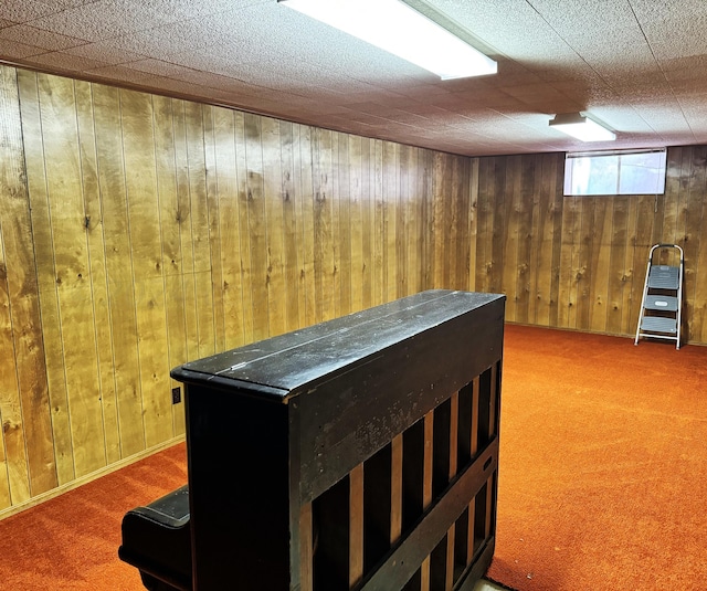 106 Middle St, Balko, OK 73931 - rec room featuring carpet flooring and wooden walls
