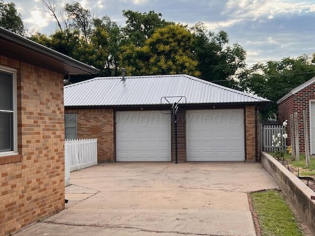 view of garage