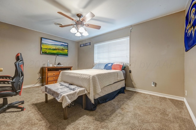 3409 Harmony St, Amarillo, TX 79109 - bedroom with carpet floors and ceiling fan