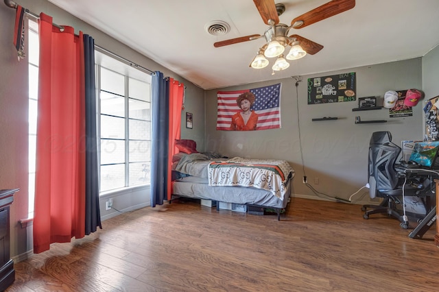 3409 Harmony St, Amarillo, TX 79109 - bedroom featuring wood finished floors and a ceiling fan