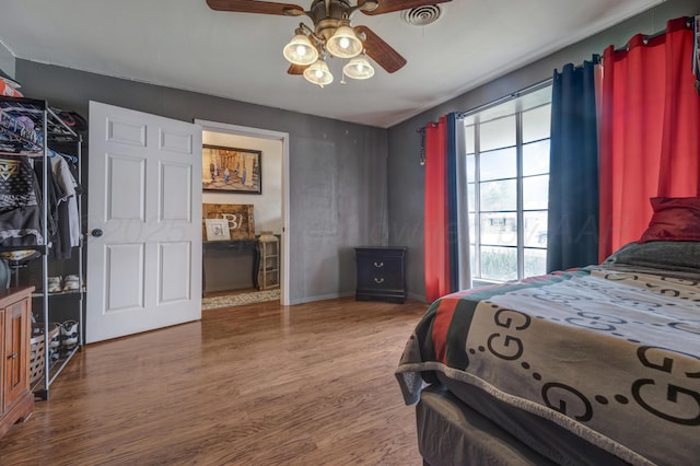 3409 Harmony St, Amarillo, TX 79109 - bedroom featuring wood finished floors and ceiling fan