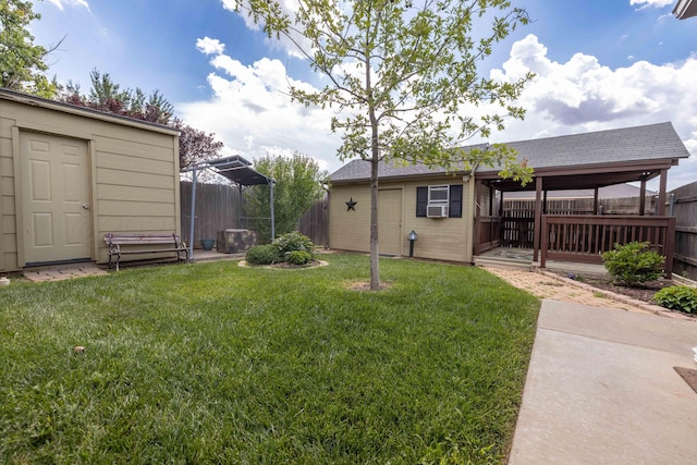8102 Little Rock Dr, Amarillo, TX 79118 - fenced backyard with an outdoor structure and a patio area