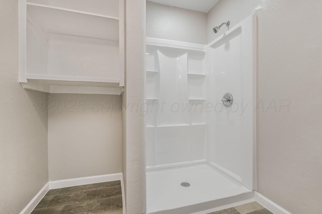 918 N Gray St, Amarillo, TX 79065 - bathroom with a shower stall and wood finished floors