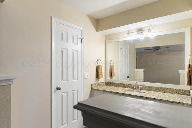 5003 Greenway Pl, Amarillo, TX 79109 - bathroom featuring vanity and ceiling fan