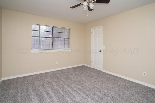 5003 Greenway Pl, Amarillo, TX 79109 - carpeted empty room with ceiling fan and baseboards