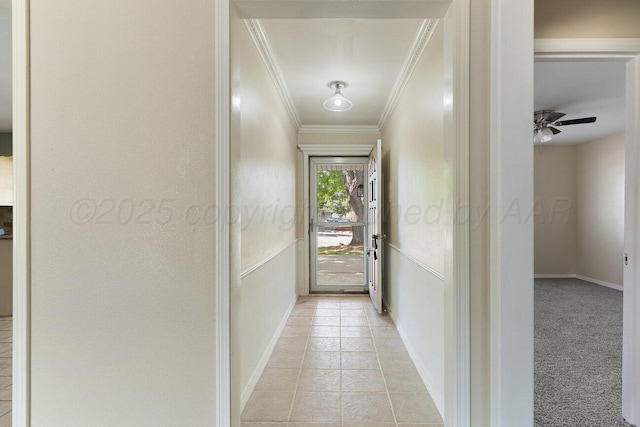 5003 Greenway Pl, Amarillo, TX 79109 - corridor with crown molding and light tile patterned flooring